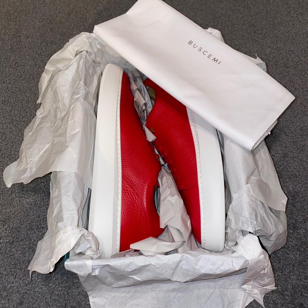 COPY - Mens Buscemi Uno Low Alce Sneakers - Red - Size 46